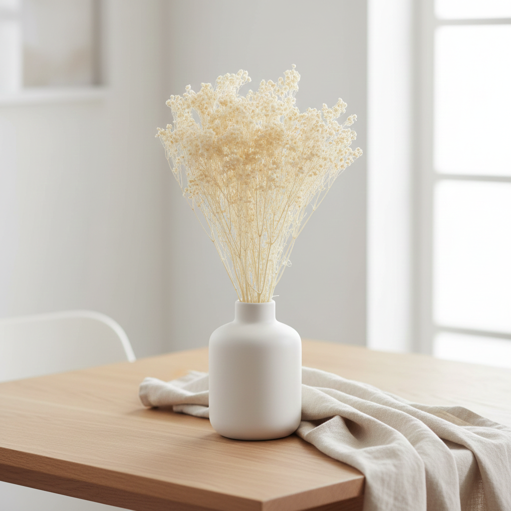 Sušený bělený Broom Bloom ve váze